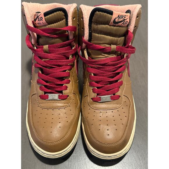Nike Mens Air Force 1 High 07 Basketball Shoes Brown Red 315121-201 10M main image 5